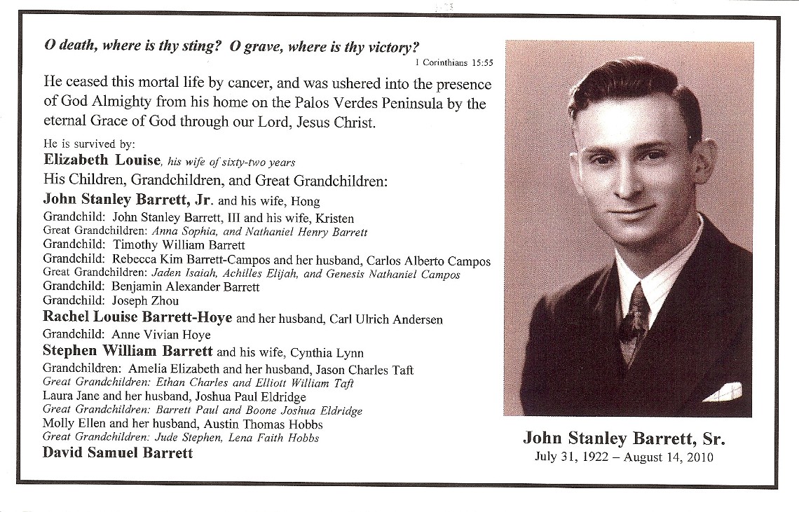 You are currently viewing 14.8.2010 John Stanley Barrett sr. (Tafel 30)